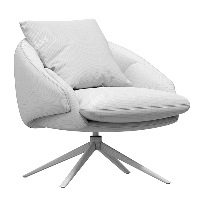 Leonor Swivel Lounge Chair 3D model image 2