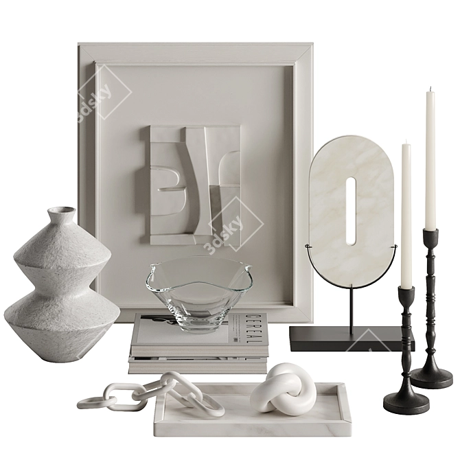 Title: Sleek Modern Tabletop Decor Set 3D model image 1
