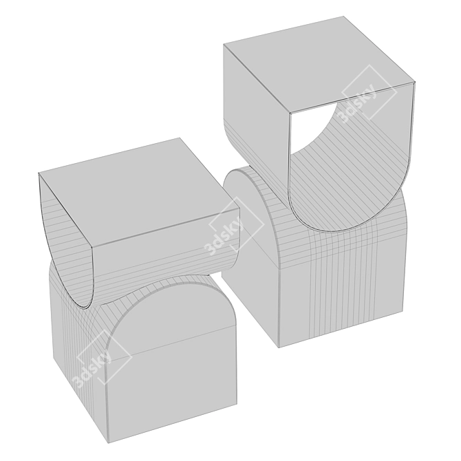 Bonaldo Vague Low High Tables 3D model image 3