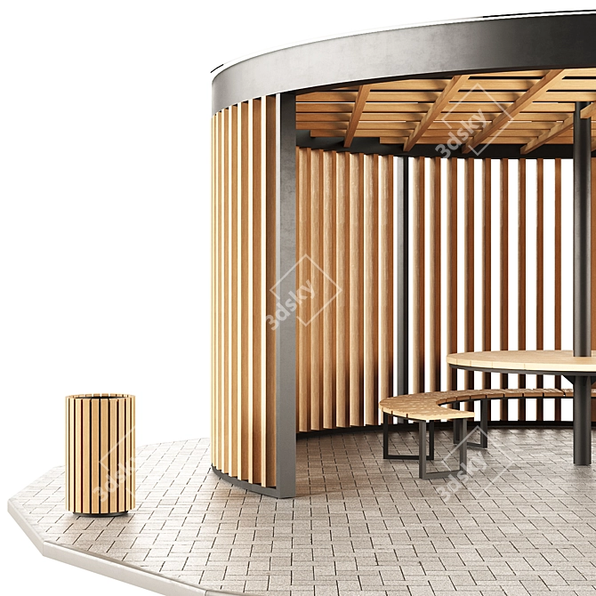 Pergola Barbecue Set 3D model image 4