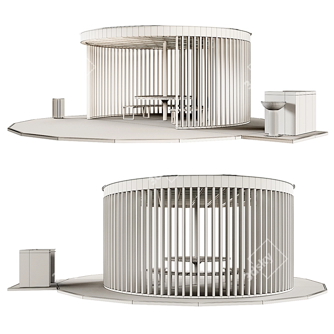 Pergola Barbecue Set 3D model image 7