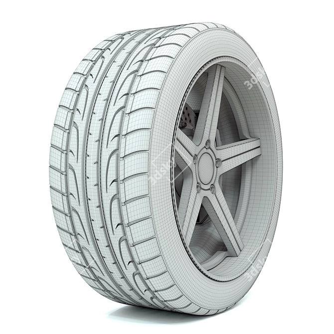 D2 Forged Rim & Dunlop Sport Maxx Kit 3D model image 7