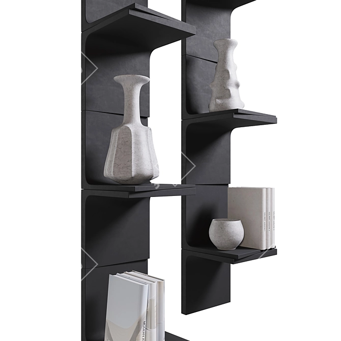 Title: Hugo Concrete Bookshelves by Baxter 3D model image 2