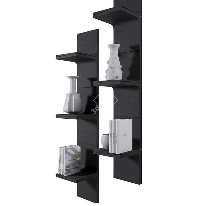 Title: Hugo Concrete Bookshelves by Baxter 3D model image 3