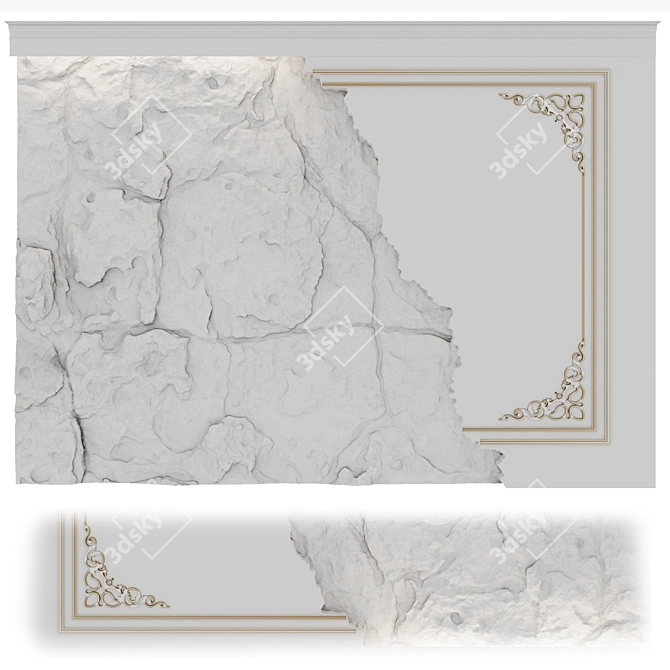 Patina Stone Wall Panel 3D model image 1