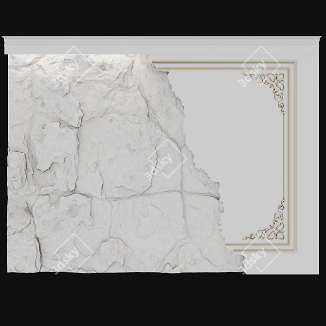 Patina Stone Wall Panel 3D model image 2