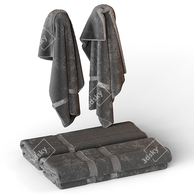 Luxury Towel Set for Bathroom 3D model image 1