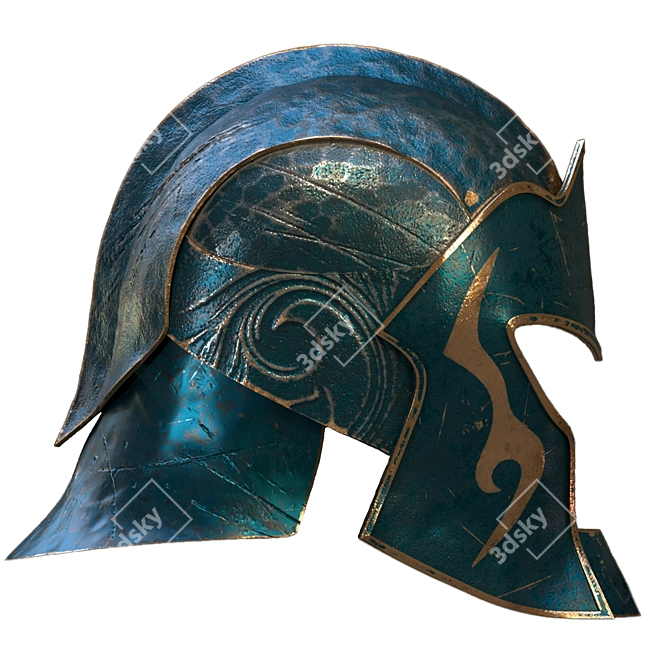  WARRIOR HELMET-01 3D Model 3D model image 2