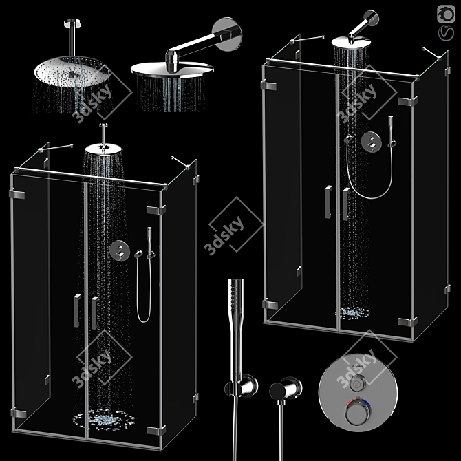 Tall Shower Box, Approximate Dimensions 3D model image 1