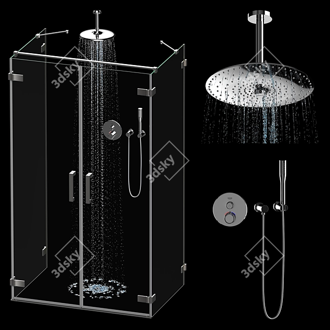 Tall Shower Box, Approximate Dimensions 3D model image 3