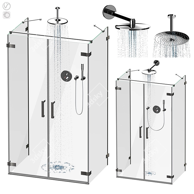 Tall Shower Box, Approximate Dimensions 3D model image 5