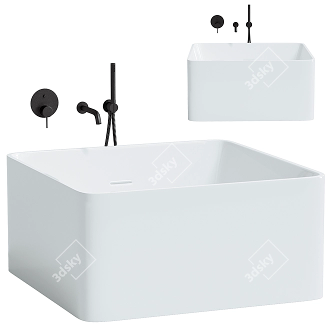 Consero 1200mm Freestanding Stone Bath 3D model image 1