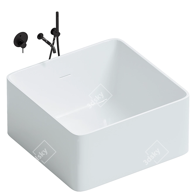 Consero 1200mm Freestanding Stone Bath 3D model image 2