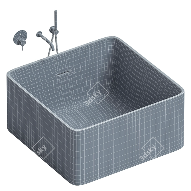 Consero 1200mm Freestanding Stone Bath 3D model image 4