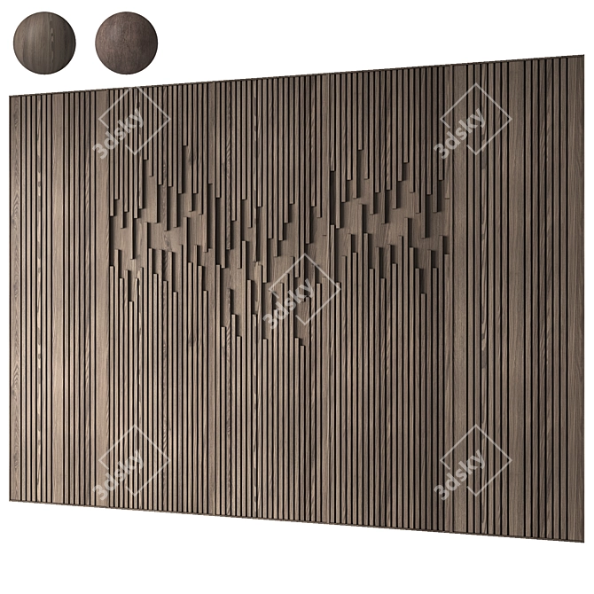 V-Ray Wooden Panels 3D Model 3D model image 1