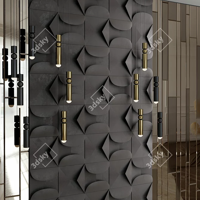 Versatile 3D Wall Panels & FULCRUM CHANDELIER 3D model image 3