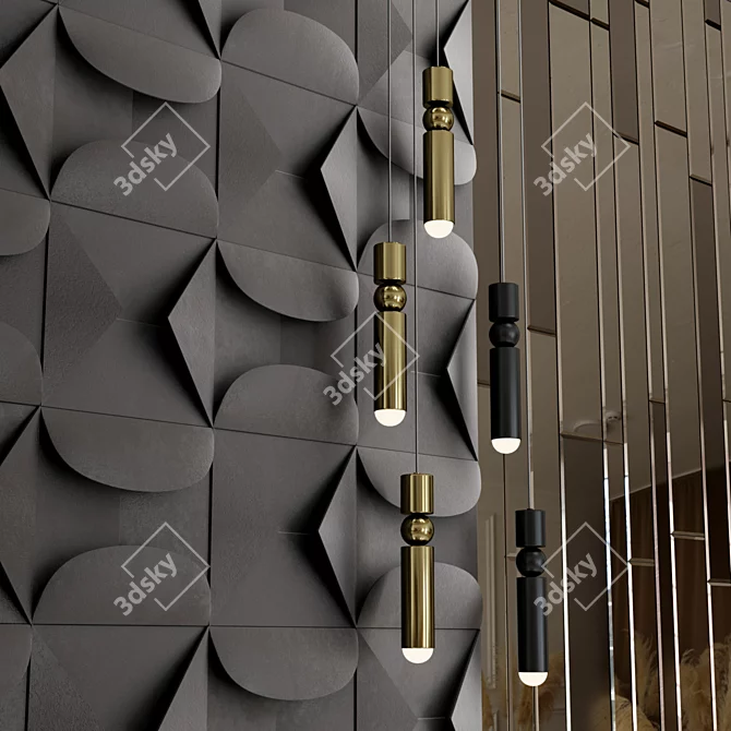 Versatile 3D Wall Panels & FULCRUM CHANDELIER 3D model image 4