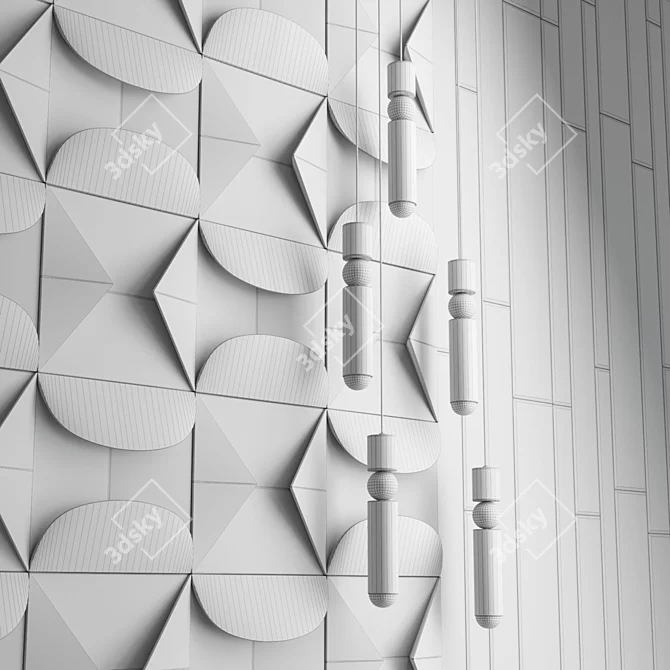 Versatile 3D Wall Panels & FULCRUM CHANDELIER 3D model image 6