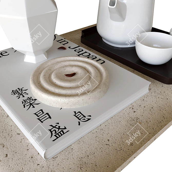 Japanese Tea Set in Style 3D model image 3