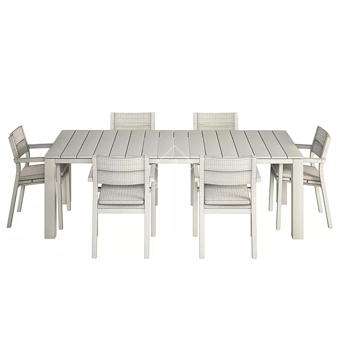 Premium KOS Outdoor Dining Set 3D model image 3