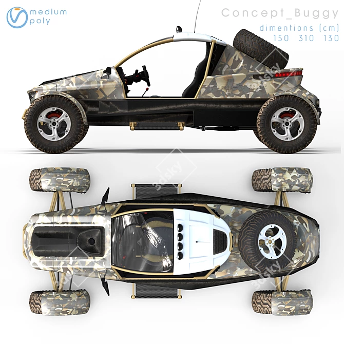 Off-Road Buggy Model Kit 3D model image 4