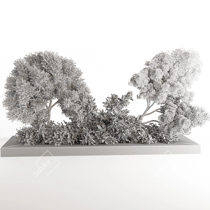 Lush Garden Tree Collection Set 3D model image 4