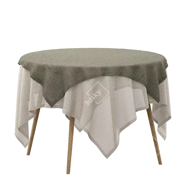 Linen Tablecloth Set with Accessories 3D model image 4