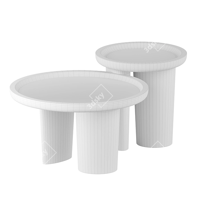 Baxter Calix Coffee Table Set 3D model image 2