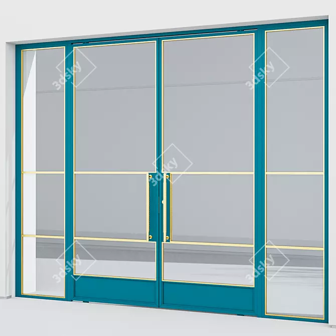 Premium Aluminium Door 348 3D model image 2
