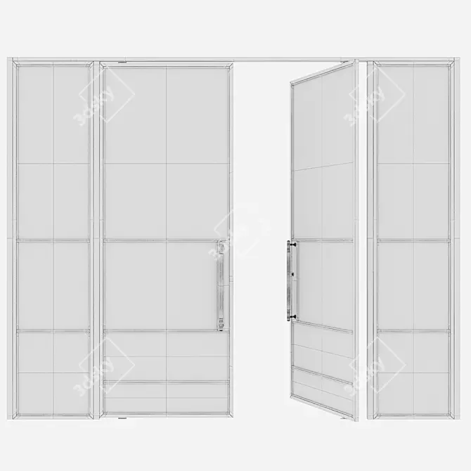Premium Aluminium Door 348 3D model image 4