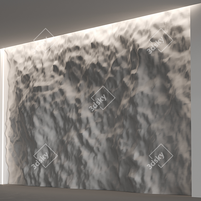 Geometric Rock Wall Decor 3D model image 3