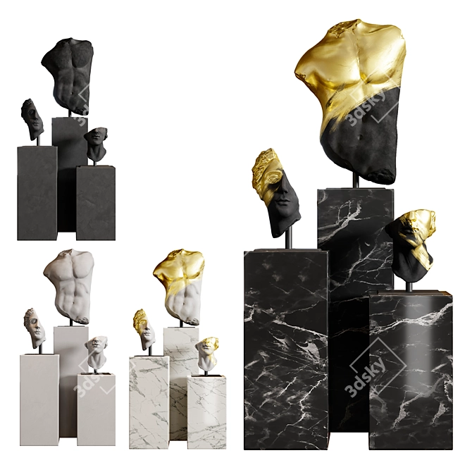 Sculpture Composition Poly Art 3D model image 2