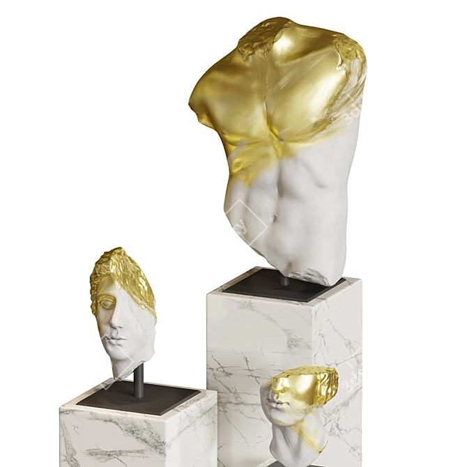 Sculpture Composition Poly Art 3D model image 3