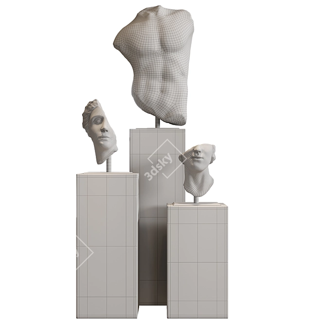 Sculpture Composition Poly Art 3D model image 5