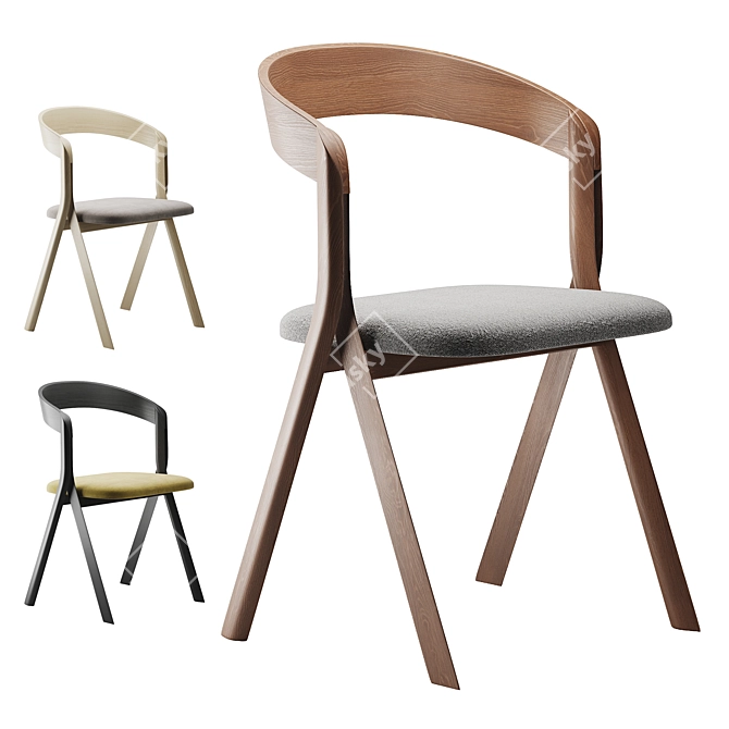 Diverge Chair with 3 Colors 3D model image 1