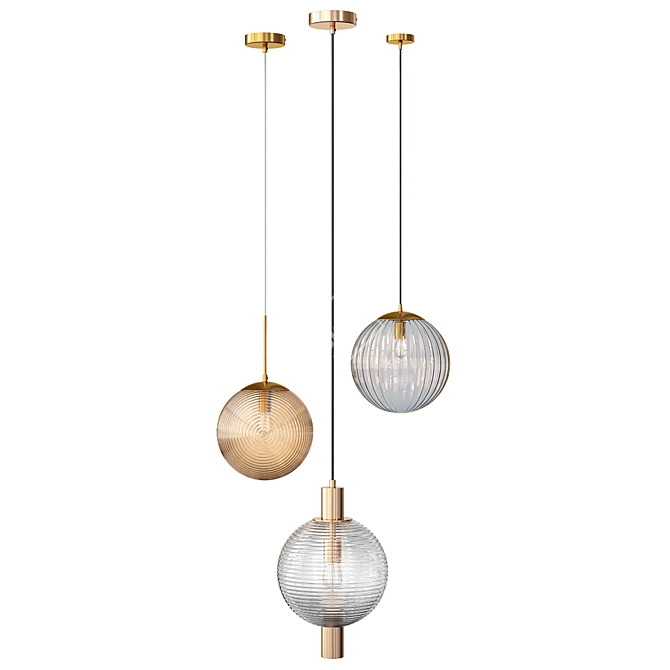 Minimalist Beige Pendant Light 3D model image 2