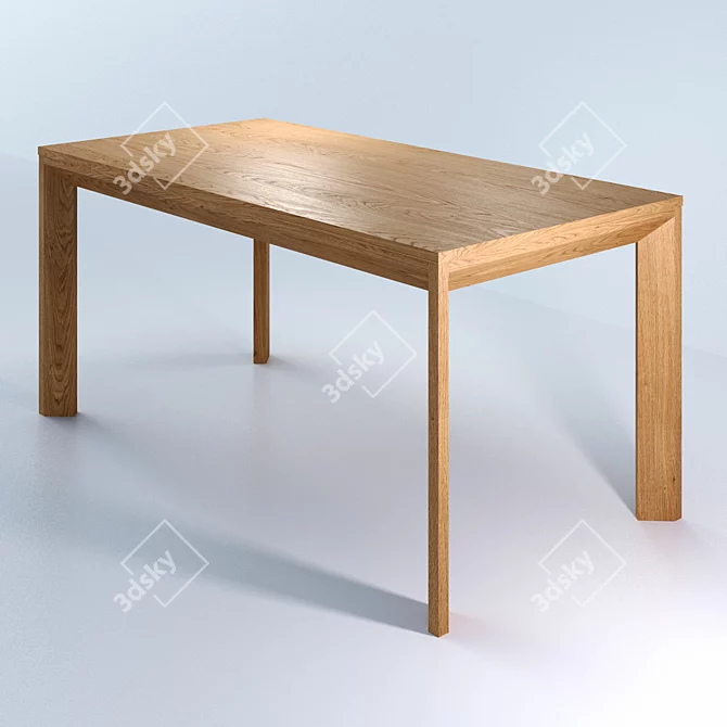 Modern Oak Dining Table Crafted by Tohma 3D model image 2