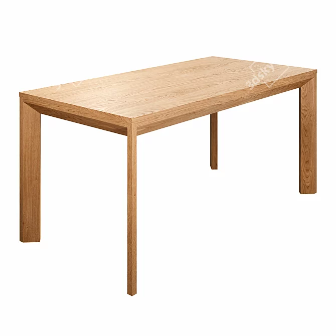 Modern Oak Dining Table Crafted by Tohma 3D model image 4