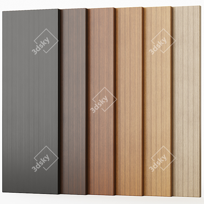 Teak Wood Texture Pack - Seamless, 6 Colors 3D model image 1