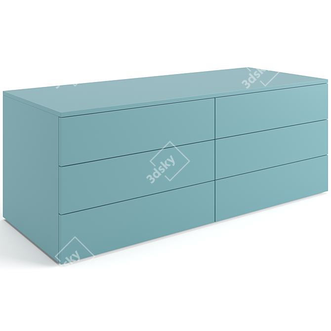 Stylish Night Chest Drawers Set 3D model image 5