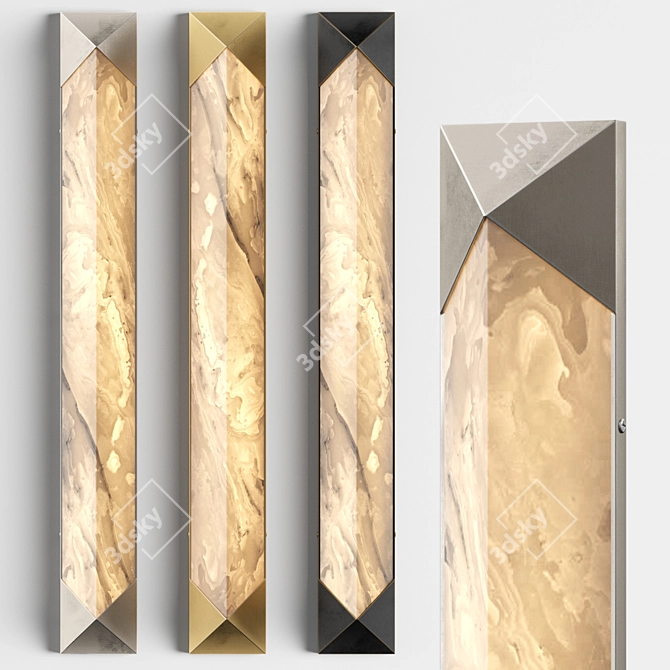 Alabaster Rectangle Wall Sconce 3D model image 2