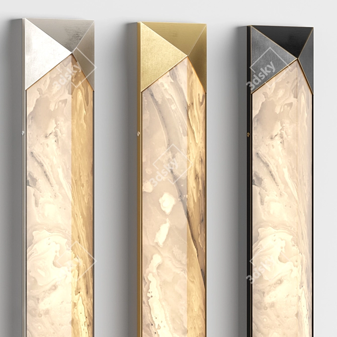 Alabaster Rectangle Wall Sconce 3D model image 3