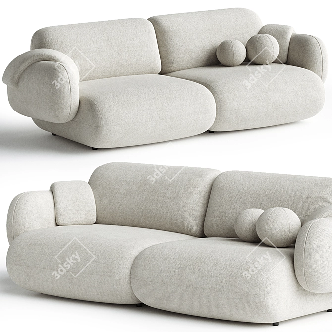 Modern Poole Sofa Design 3D model image 1