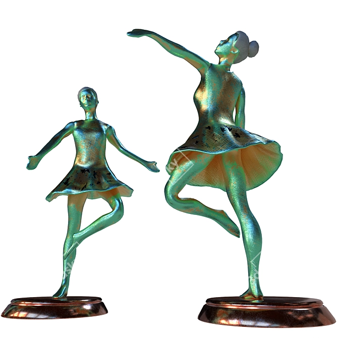 Elegant Dance Sculpture Art Display 3D model image 5