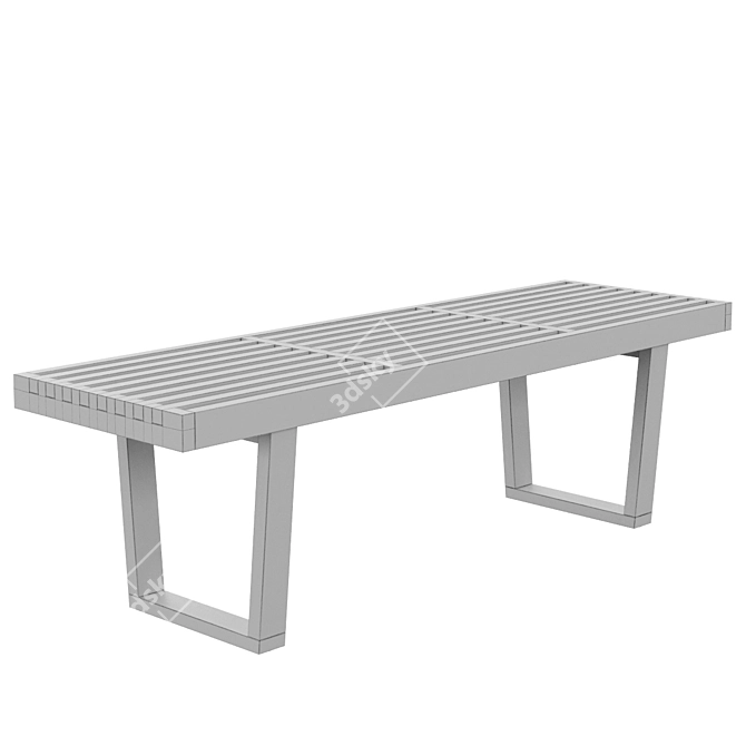 Title: Plywood Bench: Classic Charm 3D model image 5