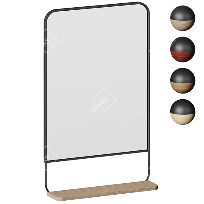 Nkuku Harni Mango Mirror Shelf 3D model image 1