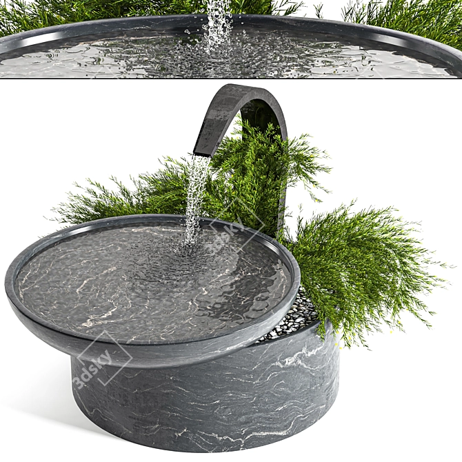 Plant-Incorporated Fountain Model 3D model image 3