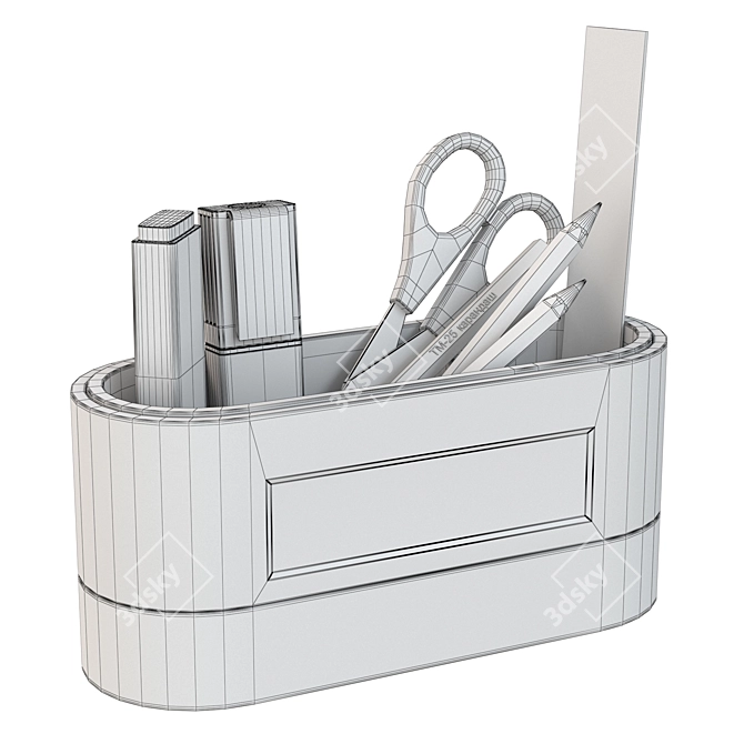 Workspace Organizer with Accessories 3D model image 3