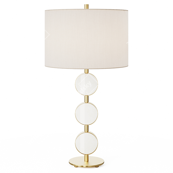 Alabaster Rings Metal Table Lamp 3D model image 1