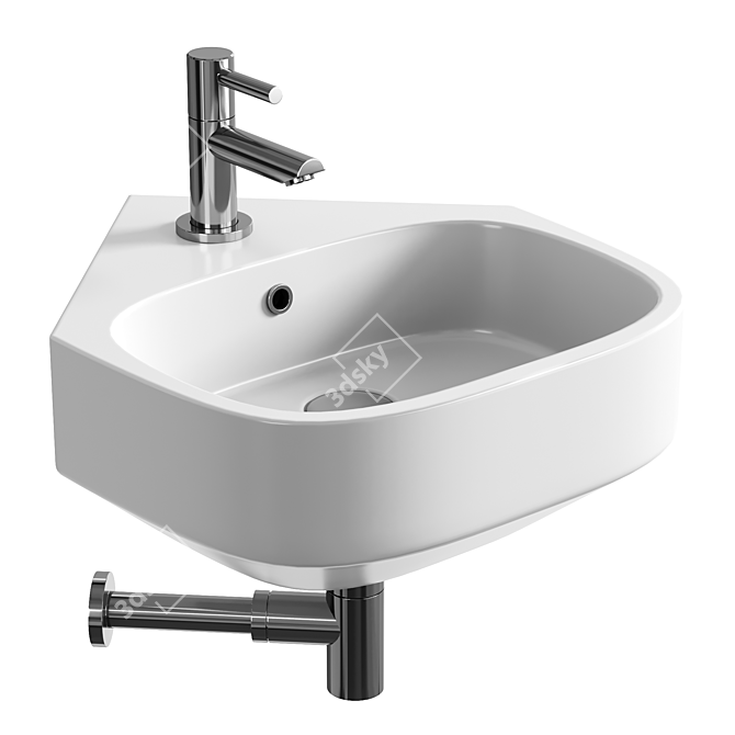 Modern Kai S Corner Basin 3D model image 1